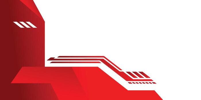 Red and white abstract background tech vector
