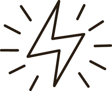 relámpago icono es brillante en un transparente antecedentes. vector