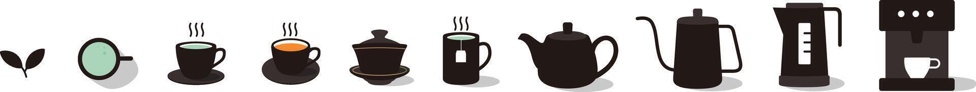 Refreshing coffee brewing process showcased with various tools and cups in a cozy setting vector