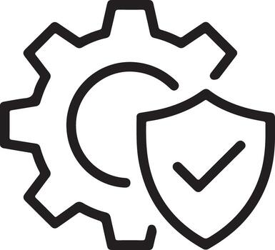 shield with checkmark icon representing security and protection vector