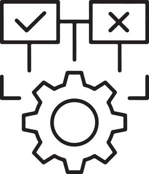 Decision making process and workflow automation icon vector