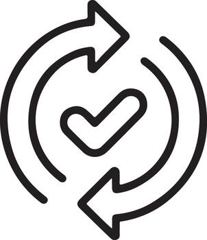 circular flechas con cheque marca símbolo para proceso y aprobación vector