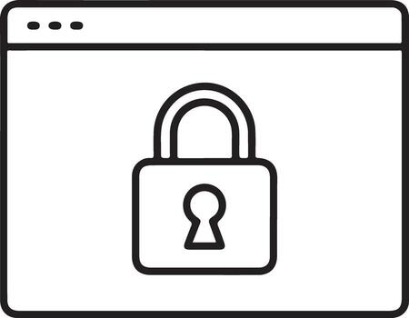 Secure website browser window with a padlock icon for online safety vector