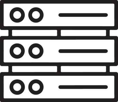 Clean line art icon representing stacked computer servers vector