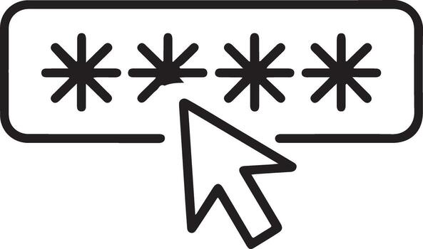 Cursor clicking on a password input field vector