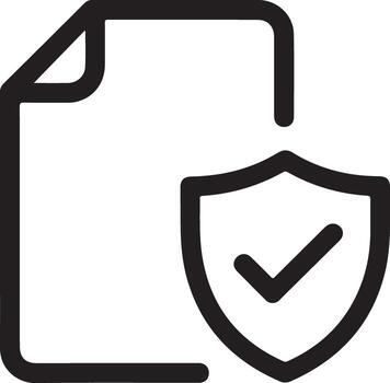 Document security icon with shield and checkmark vector