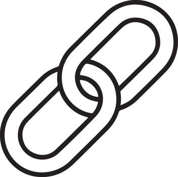 sencillo contorno icono de dos enclavamiento cadena Enlaces vector