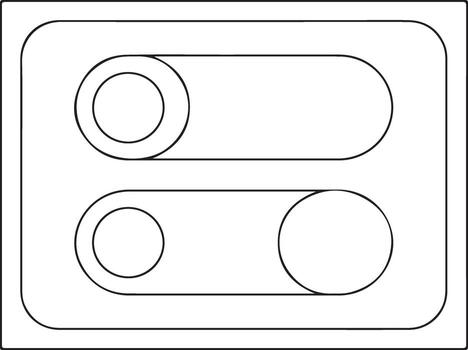Simple line drawing of two toggle switches in off and on positions on a white background vector