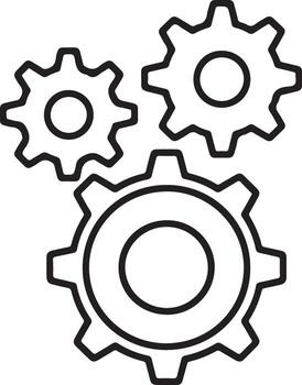Interlocking gears symbolizing mechanical systems and collaboration vector