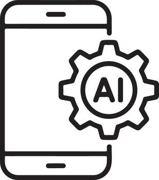 conceptual ilustración de artificial inteligencia integración con móvil tecnología y inteligente dispositivos vector