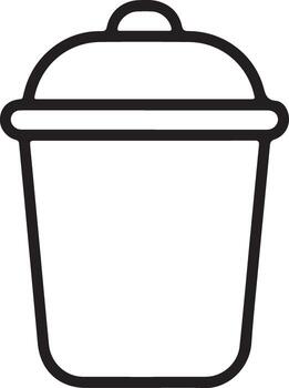 sencillo contorno dibujo de un basura lata con un tapa representando residuos y reciclaje conceptos vector