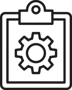 Clipboard with gear icon representing process and engineering concepts vector