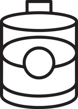 Simple outline illustration of a cylindrical container with a label space for product branding vector