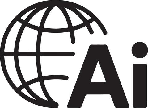 Global network or internet concept with stylized globe and abstract ai text vector