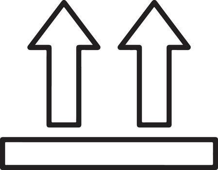Simple black and white graphic symbol indicating this side up for shipping and logistics vector