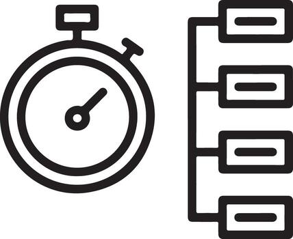 Stopwatch and task list icon for time management and productivity vector