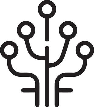 Abstract digital network connection or circuit board technology symbol representing growth and data flow vector