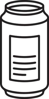 Simple line drawing of a beverage can with a blank label area vector