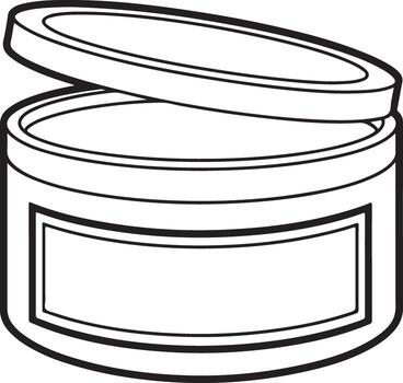 abierto envase con blanco etiqueta y tapa un frasco vector