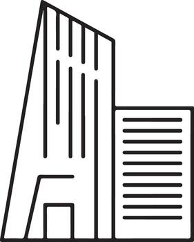 moderno resumen arquitectónico ilustración de un pulcro geométrico rascacielos edificio con limpiar líneas vector