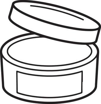 abierto envase con tapa ligeramente un frasco vector