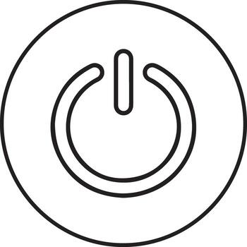 sencillo contorno de un poder botón símbolo dentro un circulo en un blanco antecedentes vector