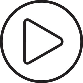 contorno de un jugar botón icono dentro un circulo vector