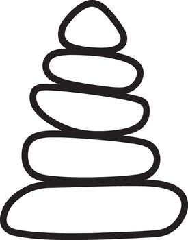 Simple hand drawn outline of a balanced stack of smooth stones representing harmony and tranquility vector
