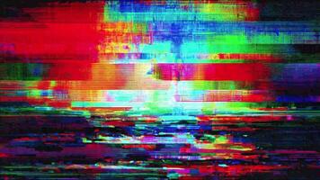 Multicolor Digital Glitch Abstract Background. Seamless Loop Animation of TV Static, Signal Distortion, and Screen Noise video