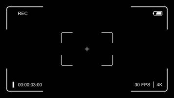 inspelning skärm täcka över alfa kanal mall för redigering. digital videokamera sökare hud gränssnitt. kamera rec skärm ram ui täcka över för rörelse grafisk, strömning och vlogg. 4k video