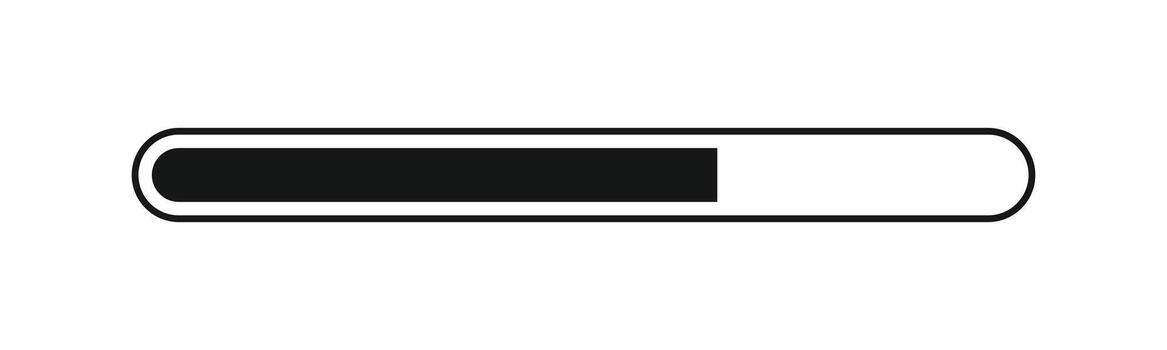 Loading bar with rounded corners. The design is simple and clean, perfect for displaying download status, progress, and waiting concepts in user interfaces vector