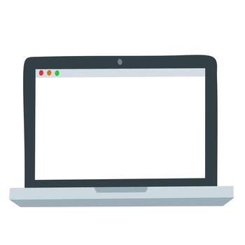 illustration of laptop mockup with blank screen. Minimal design for web presentation, UI UX template, software showcase, and digital technology concept vector