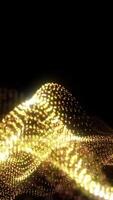 A flowing golden light wave with scattered sparks, creating a mesmerizing and dynamic energy field video