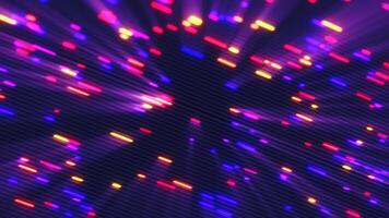 resumen digital explosión de multicolor neón ligero partículas con un dinámica Estallar efecto en un oscuro antecedentes video