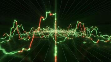 Abstract grid background with waves of energy pulsing along the surface creates a futuristic technology feel for creative projects video