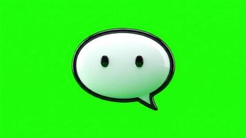 chatt ikon med en tecknad serie ansikte, enkel och rolig, idealisk för teknologi och social media koncept, bra för illustrerar en modern app gränssnitt design. video