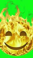 brinnande smiley ansikte animering täcka över effekt med grön skärm bakgrund tillhandahåller en unik element för rörelse grafik projekt video