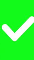 Check mark icon on green background symbolizes success and validation in various contexts such as task completion or agreement video