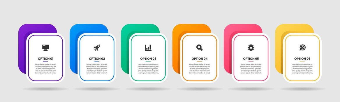 infografía elemento diseño plantillas con íconos y 6 6 opciones bueno para proceso diagrama, presentaciones vector