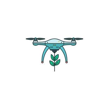 AI robotics drone for agricultural monitoring operation, an intelligent robot showing progress and efficiency in logistic management clip art vector