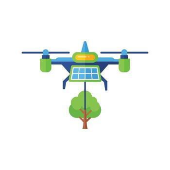 AI-powered Drone for Ecological Monitoring Progress in Environmental Research and Intelligent Operation vector