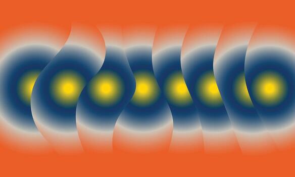 Abstract gradient pattern with repeating circular shapes in blue yellow and orange background vector