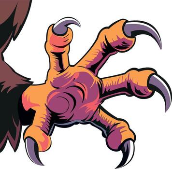 Eagle talon grabbing with sharp claws, powerful symbol of strength vector