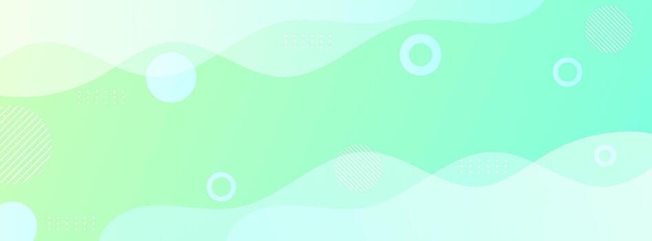 Abstract minimalist green background with wave layers and circular accents. vector
