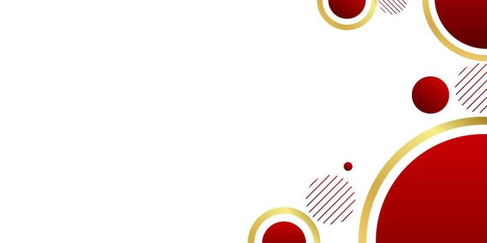 Abstract geometric background with bold red circles and golden accents, creating a stylish and modern composition. Suitable for luxury branding, posters, invitations, and digital media. vector