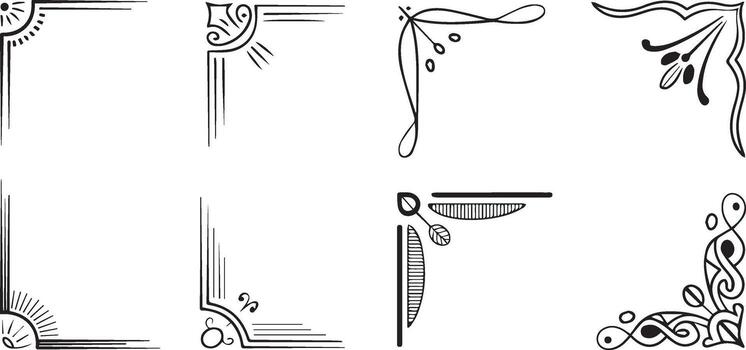 A set of four different decorative frames vector