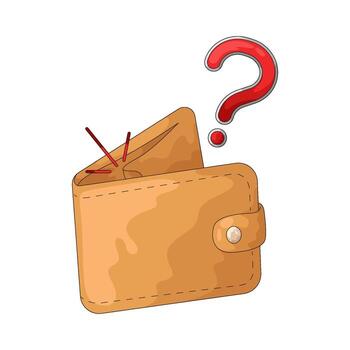 Empty Wallet with Red Question Mark vector