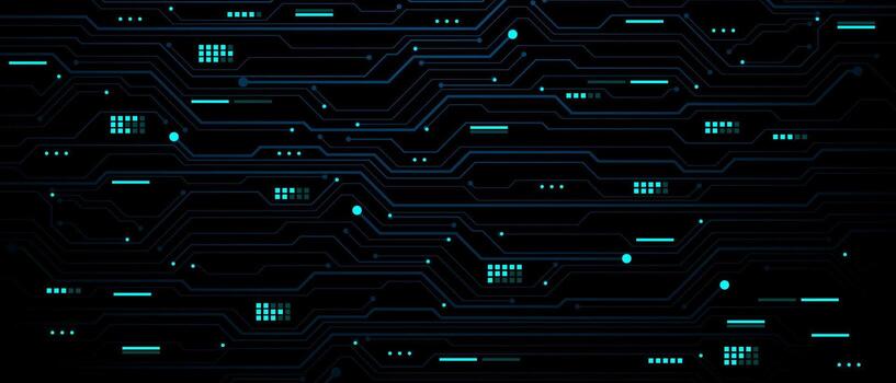resumen azul circuito tablero tecnología conectado líneas electrónica elementos computadora tarjeta madre digital negro antecedentes vector
