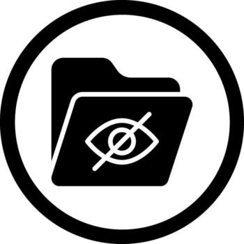 Hidden Folder Sharp Edge Style Visual vector