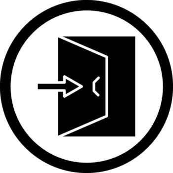 Exit Door Elegant Abstract Shape Symbol vector